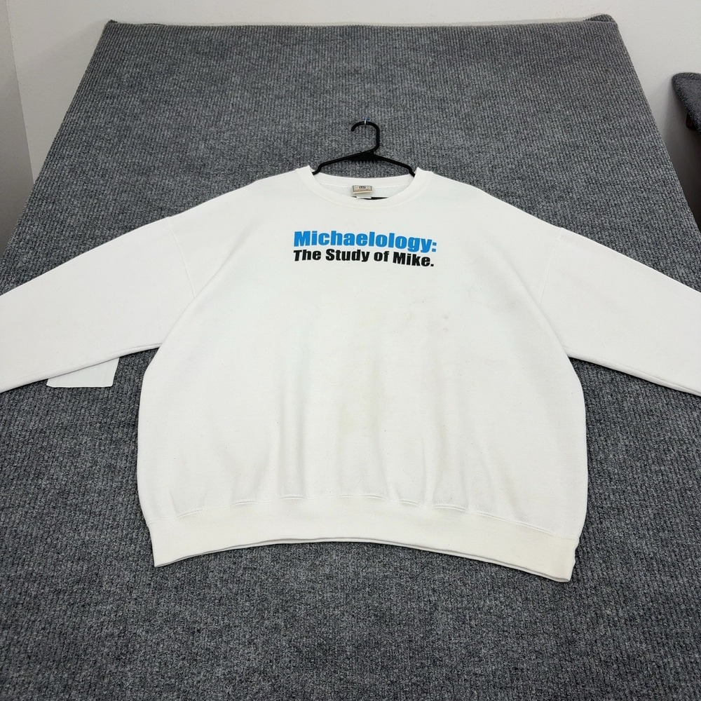 Vintage Lee Sweatshirt Mens XXL White Heavyweight Michaelology Graphic Retro 90s